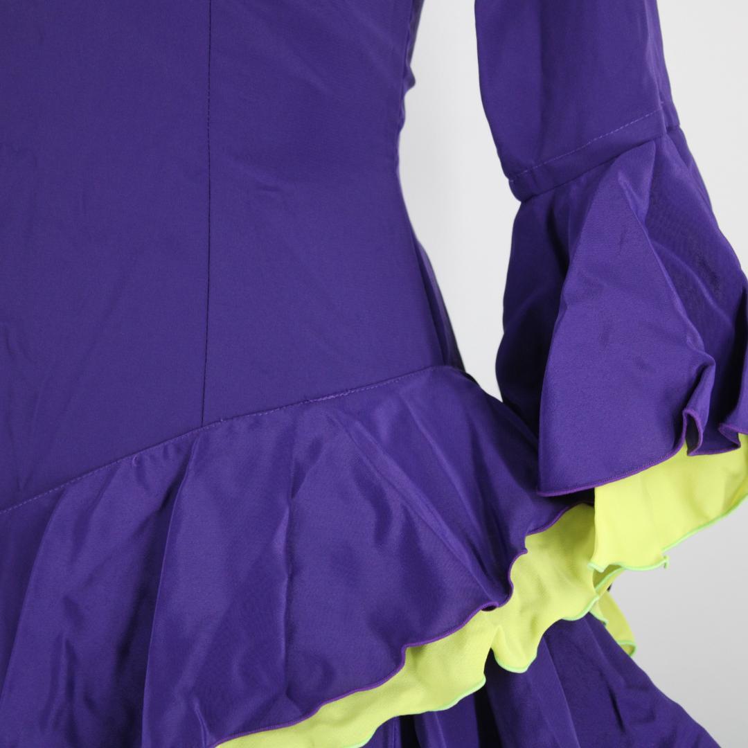 【美品 フラメンコ衣装】パープル HERMOSA IBERIA ワンピース 紫