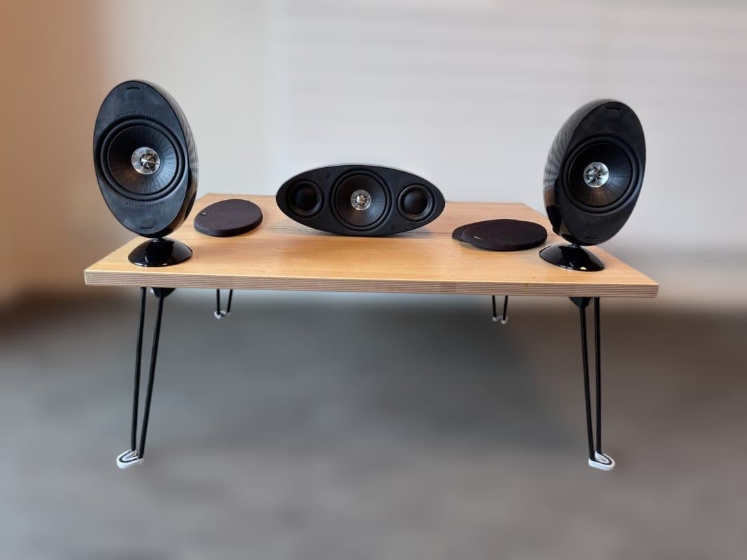KEF オーバル型スピーカースタンド 2本+センタースピーカーセット