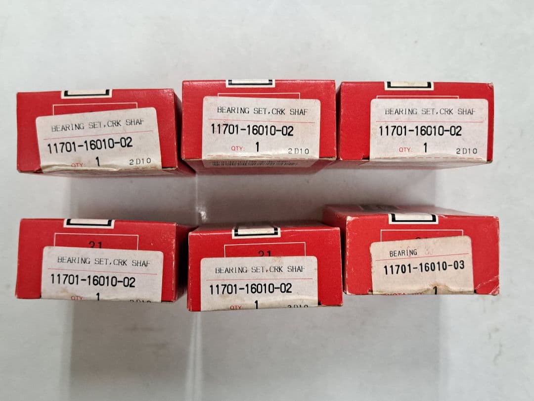 純正4A-GEクランクベアリングセット(5枚＋1枚)新品 ①