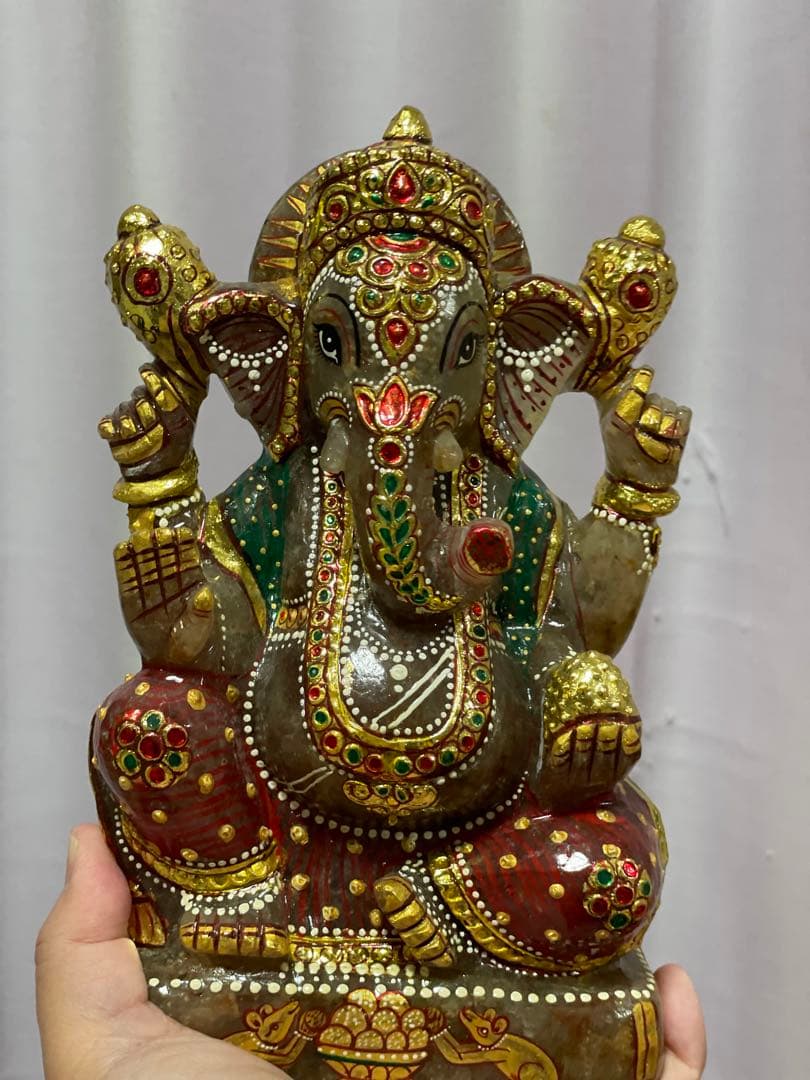 ガネーシャ　特大　希少　置物　ラブラドライト