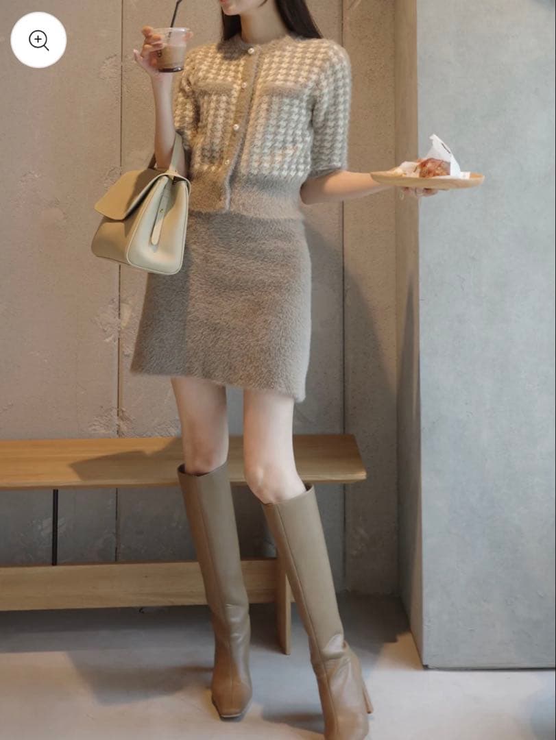 polaura ロゴジップスクエアトゥロングブーツ M 24㎝