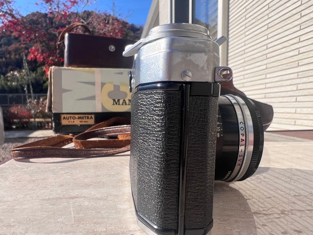 【ジャンク品】マミヤ Auto-Metraフィルムカメラ 革のケース レアな箱付