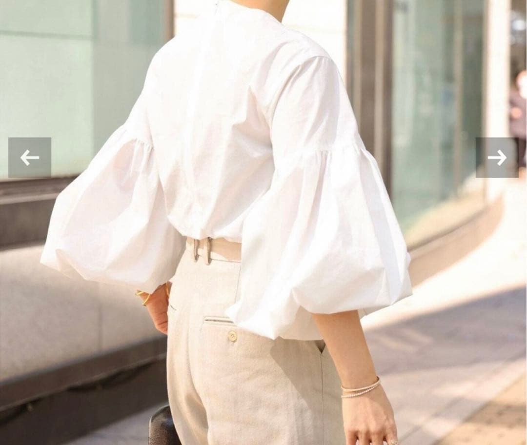 CELERI 2025SS パフスリーブシャツ　白　ドゥーズィエムクラス