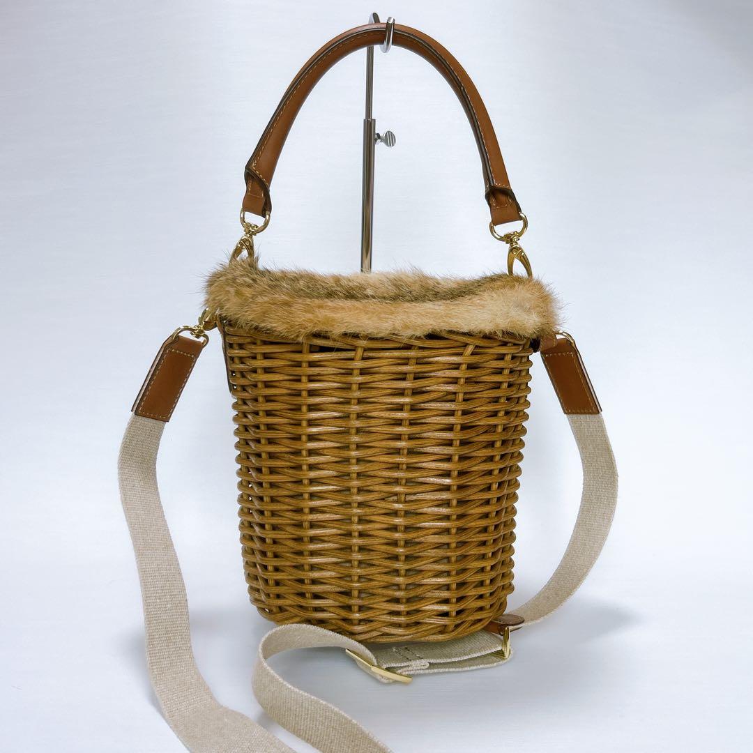 新品同様✨ATAO アタオ ブリーゼ BREEZE かごバッグ 2WAY ファー