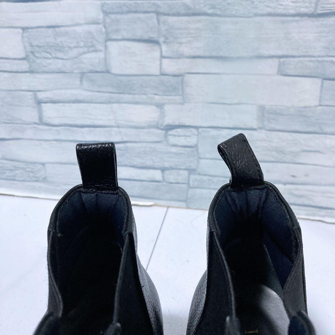 未使用級 ヒルズアベニュー サイドゴアブーツ ウェーブソール レザー 黒 37