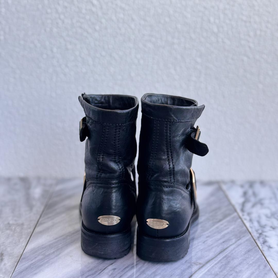 JIMMY CHOO ジミーチュウ　エンジニアブーツ ショートブーツ　黒　36