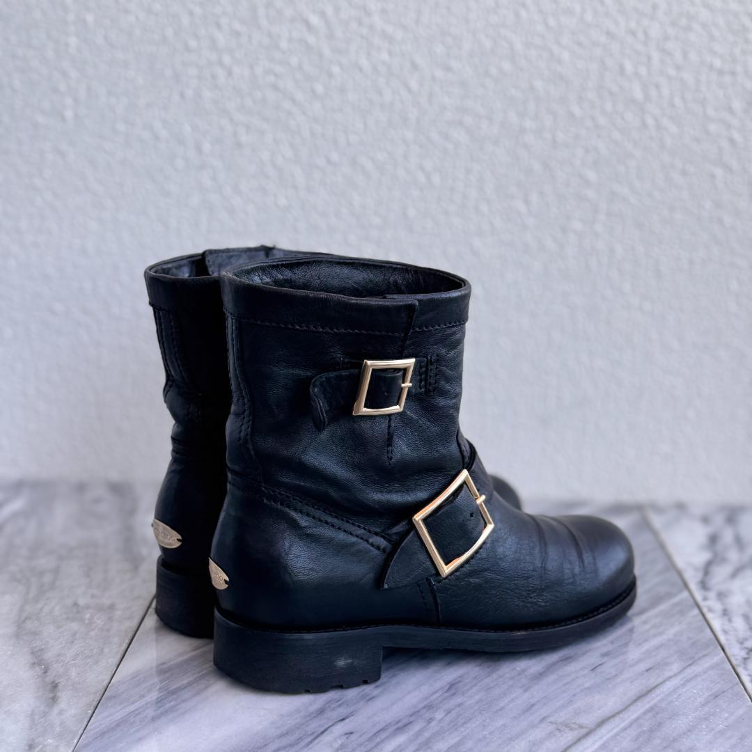 JIMMY CHOO ジミーチュウ　エンジニアブーツ ショートブーツ　黒　36