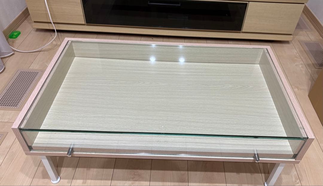 ガラス天板引き出し付きセンターテーブル