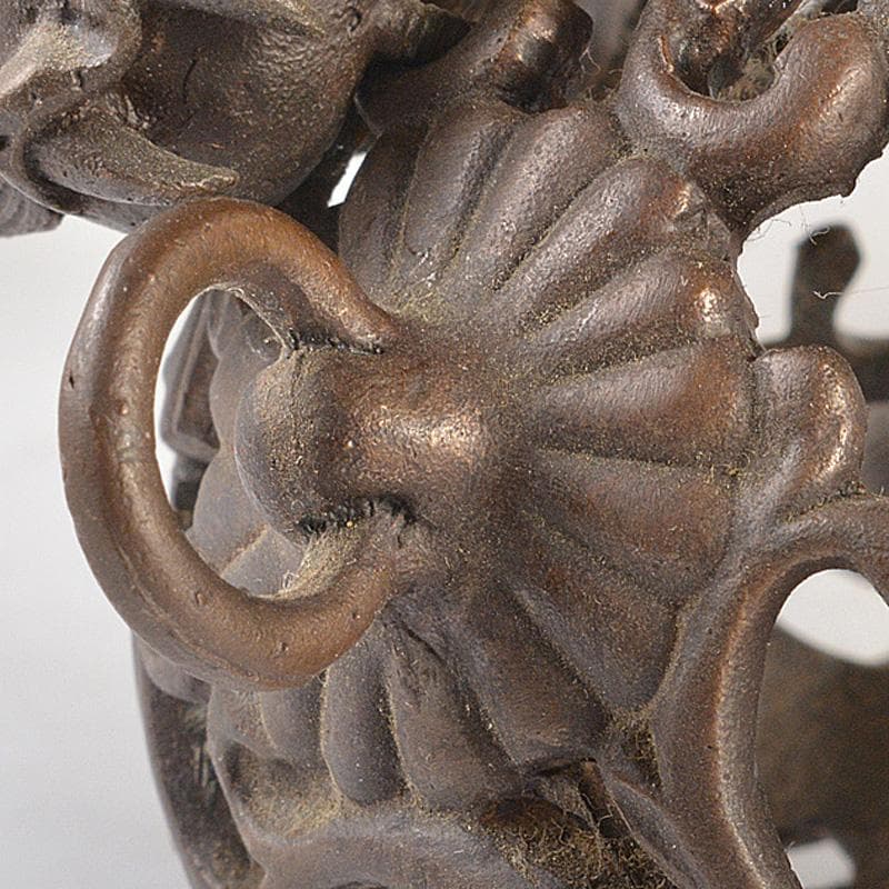 中国　古銅宣徳銅　玉乗り獅子　香炉　置物　Y　R7427