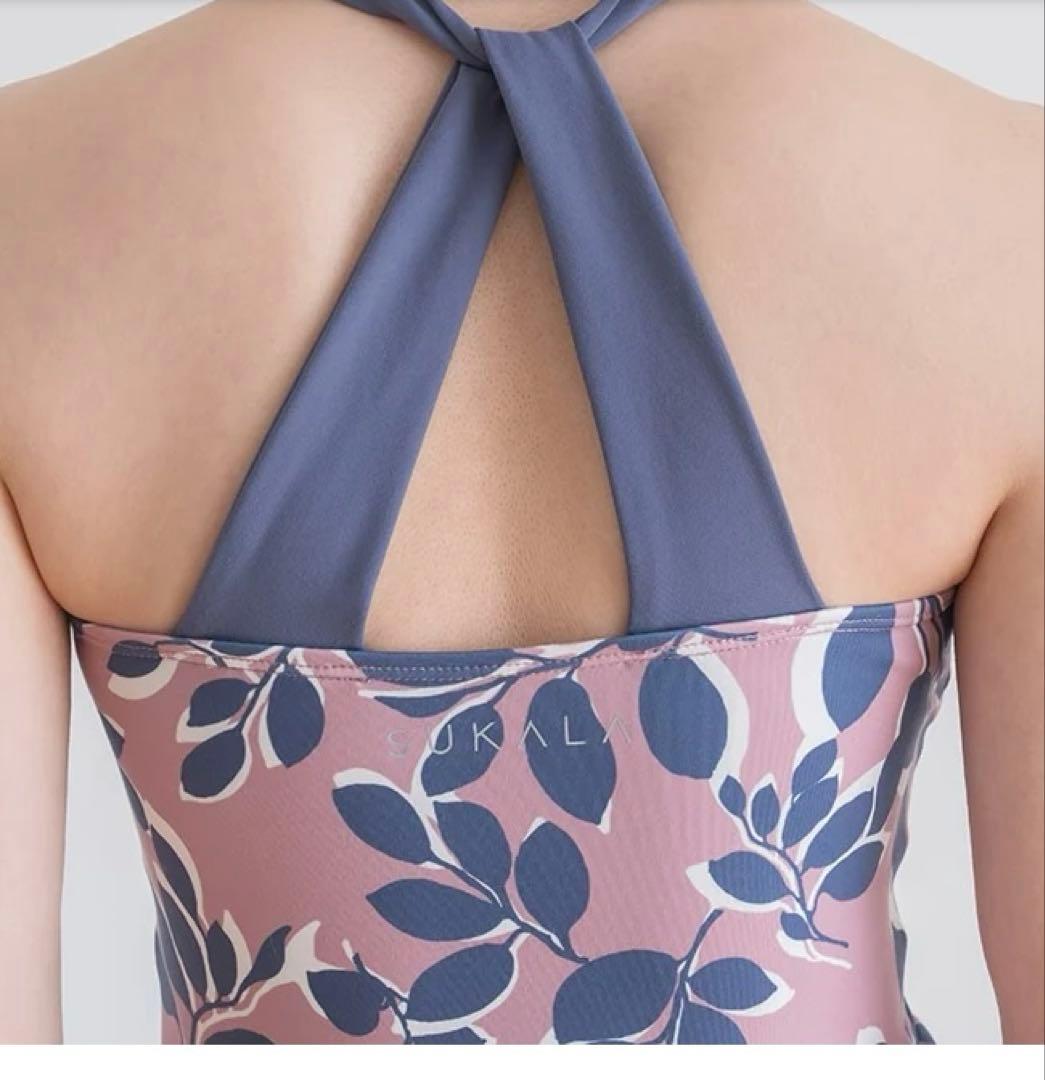 【SUKALA】リーフバイカラータンクトップ スモークピンクS