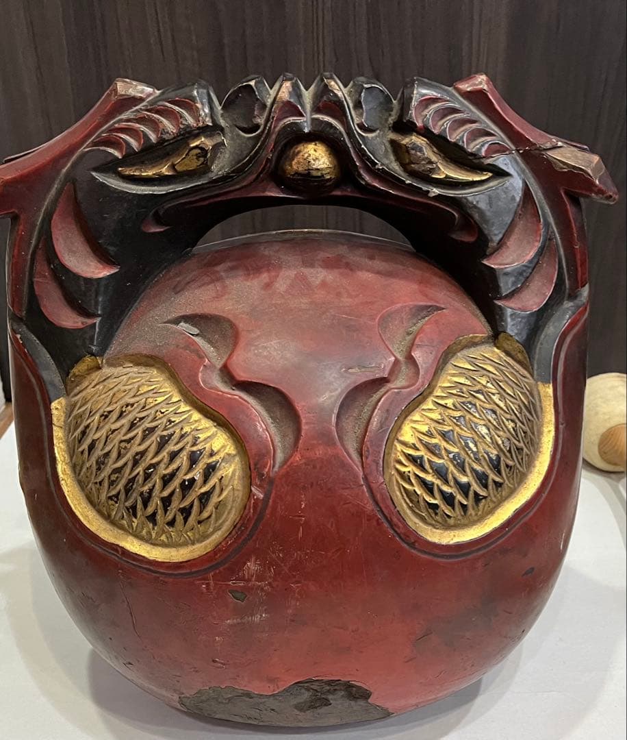 特大　木魚　金龍　在名有り