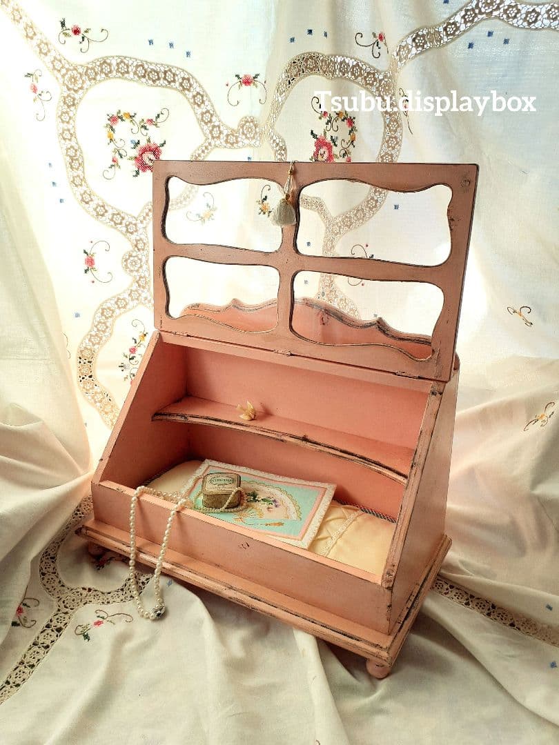 アンティーク・ヴィンテージ調　シャビー　ディスプレイボックス　置き型