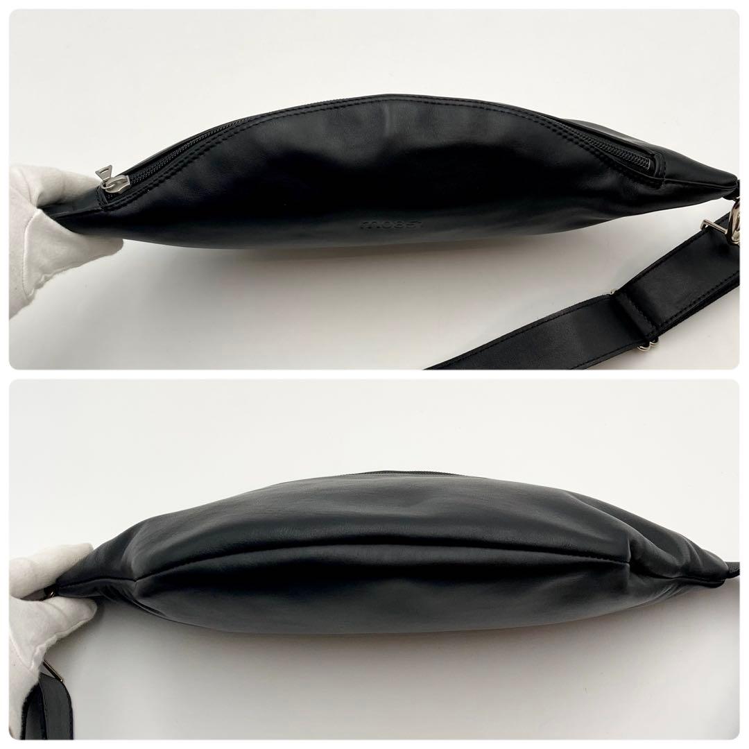 ちょろっぺ✨ m0851 ウエスト&ボディバッグ アニリンレザー 黒 男女