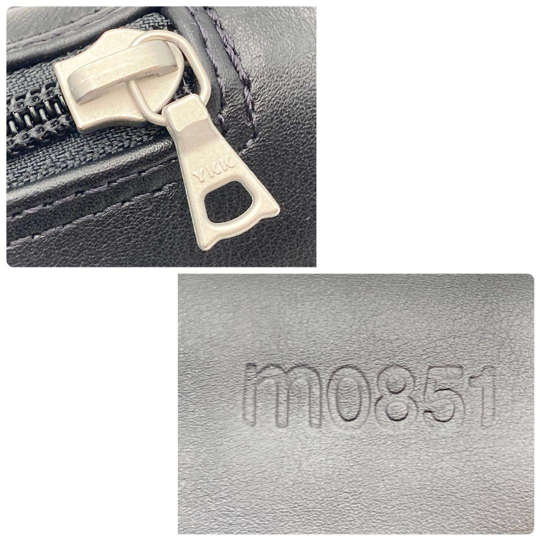 ちょろっぺ✨ m0851 ウエスト&ボディバッグ アニリンレザー 黒 男女