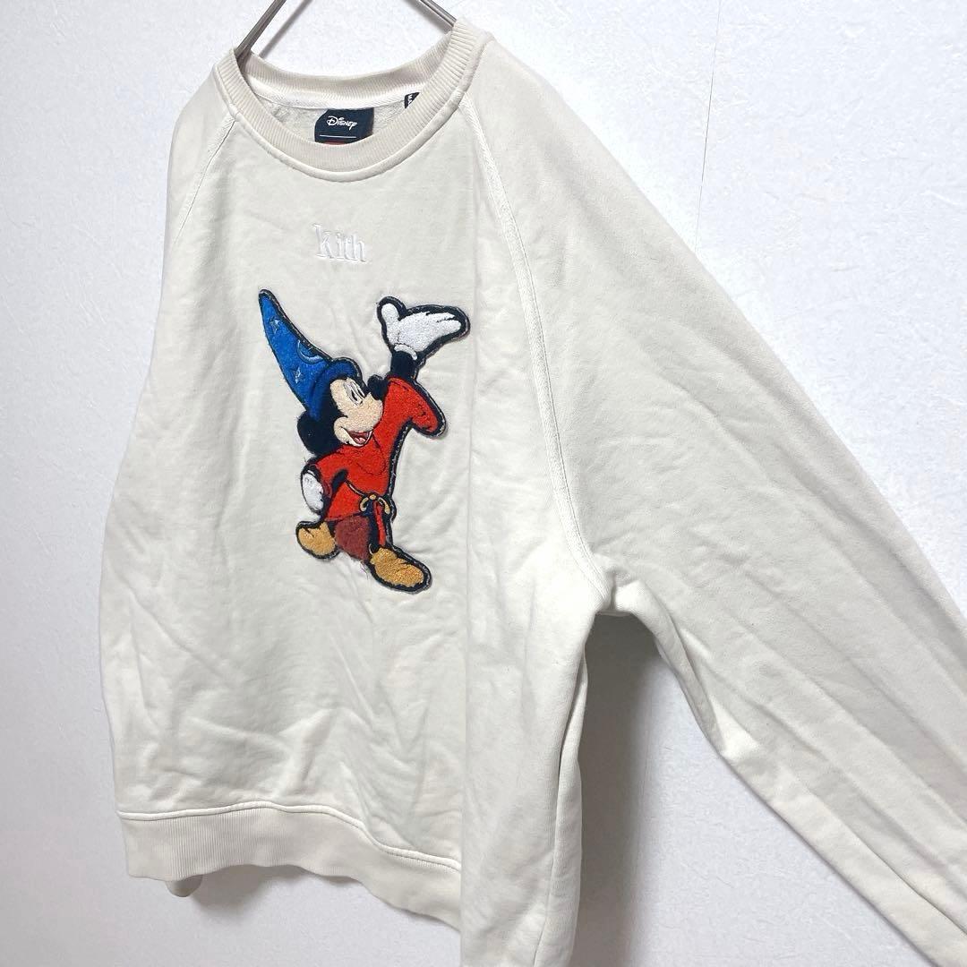 キス ディズニー コラボ ミッキーマウス 刺繍 スウェット トレーナー 古着 M
