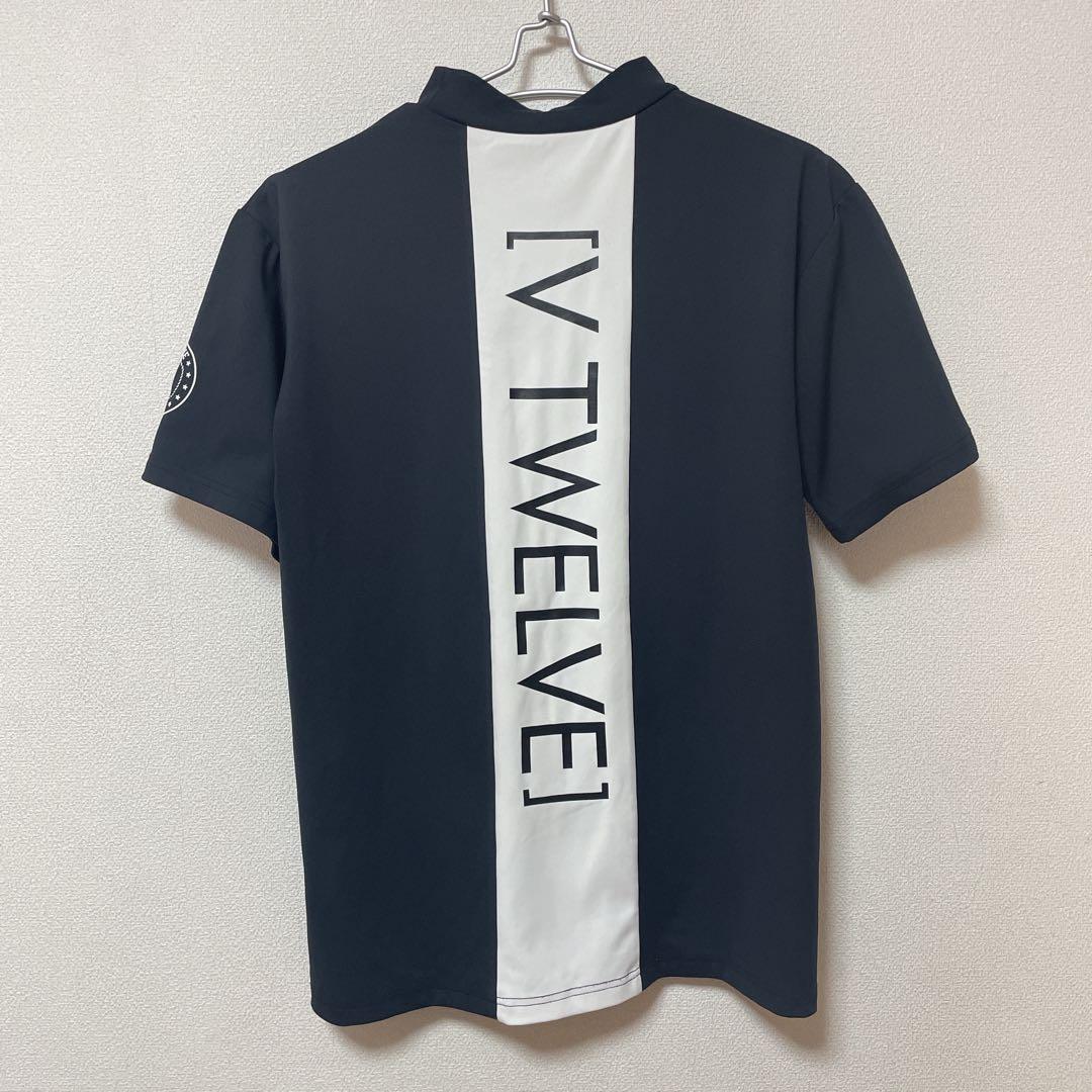 V12 ゴルフウェア　半袖 モックネック シャツ ロゴ　Mサイズ