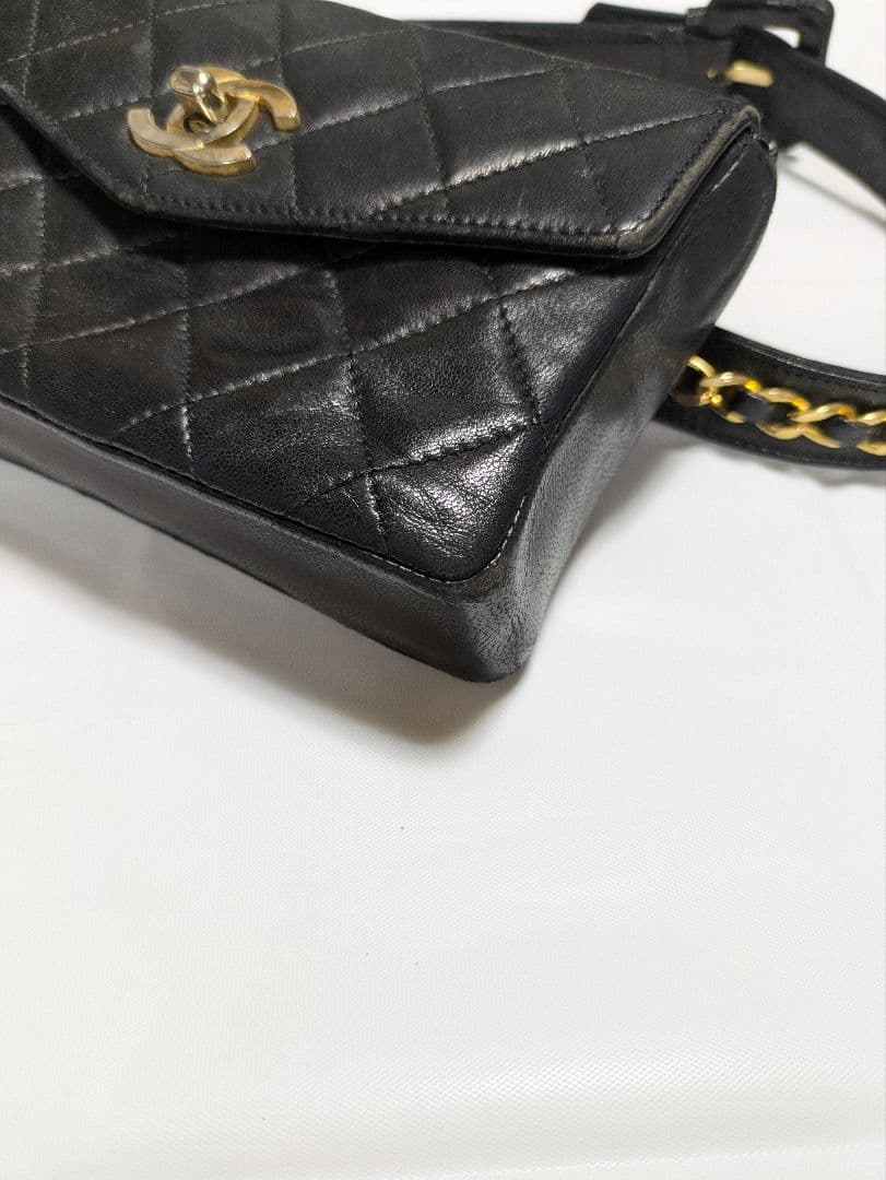 CHANEL マトラッセ　ラムスキンチェーン　ウエストポーチ