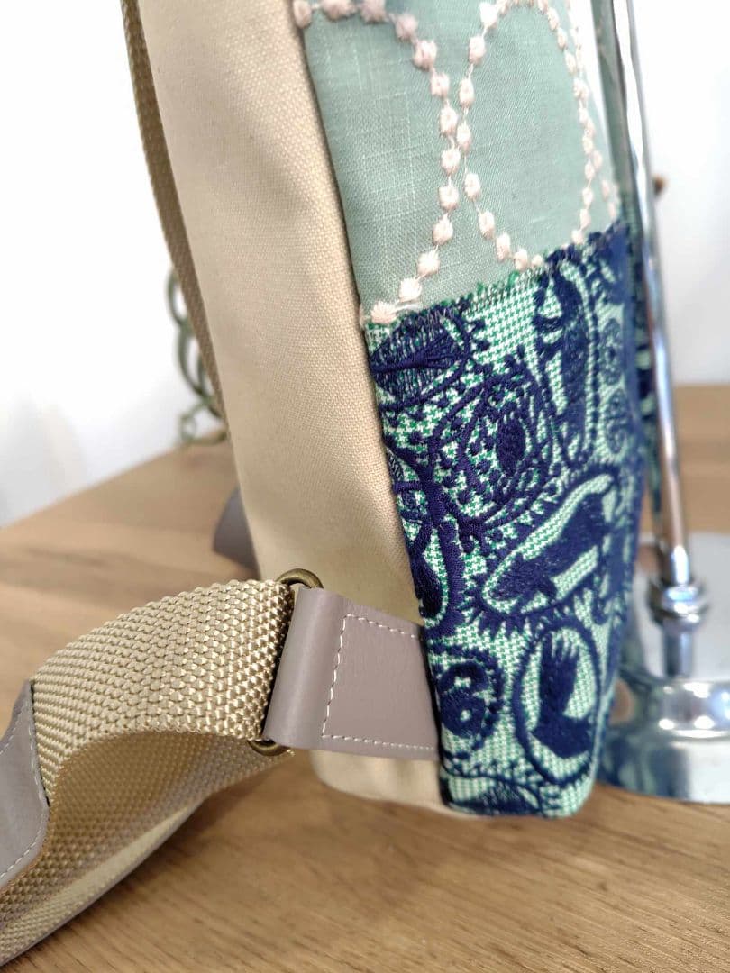 ミナペルホネン/タンバリン×ジャングルレリーフ/牛革A4トートリュック