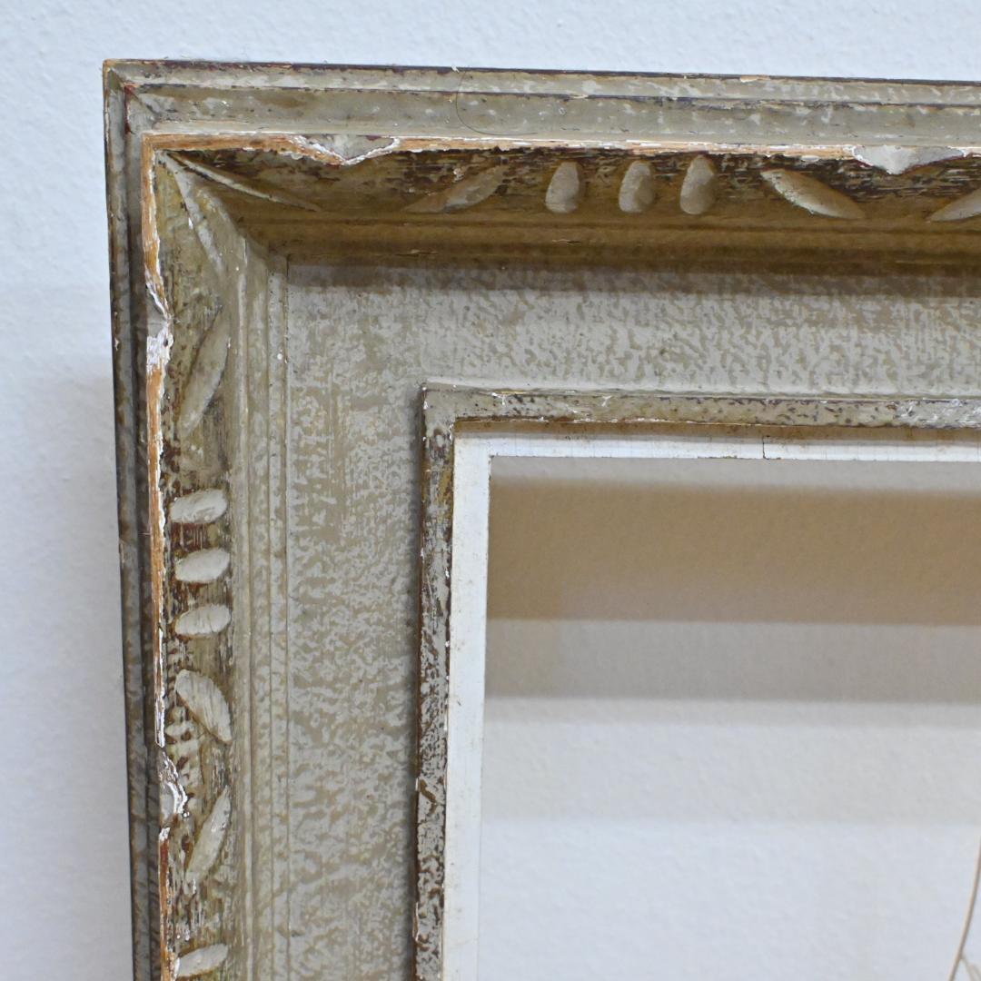 【額縁】4枚セットF6&F4☆木製油彩額・枠のみ・グレー・ベージュ・アンティーク