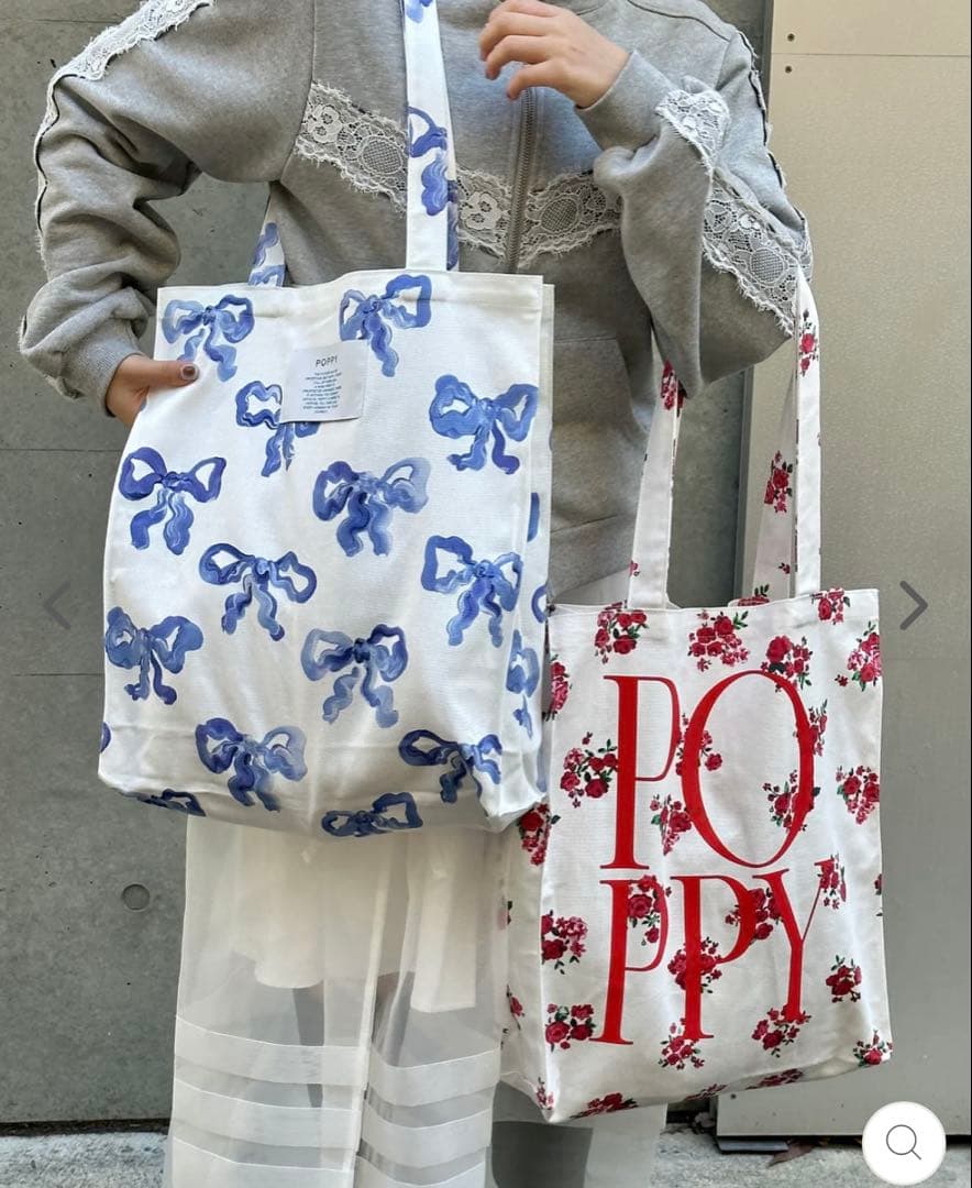 やさん専用⭐︎新品未使用Poppy 青いリボン トートバッグ