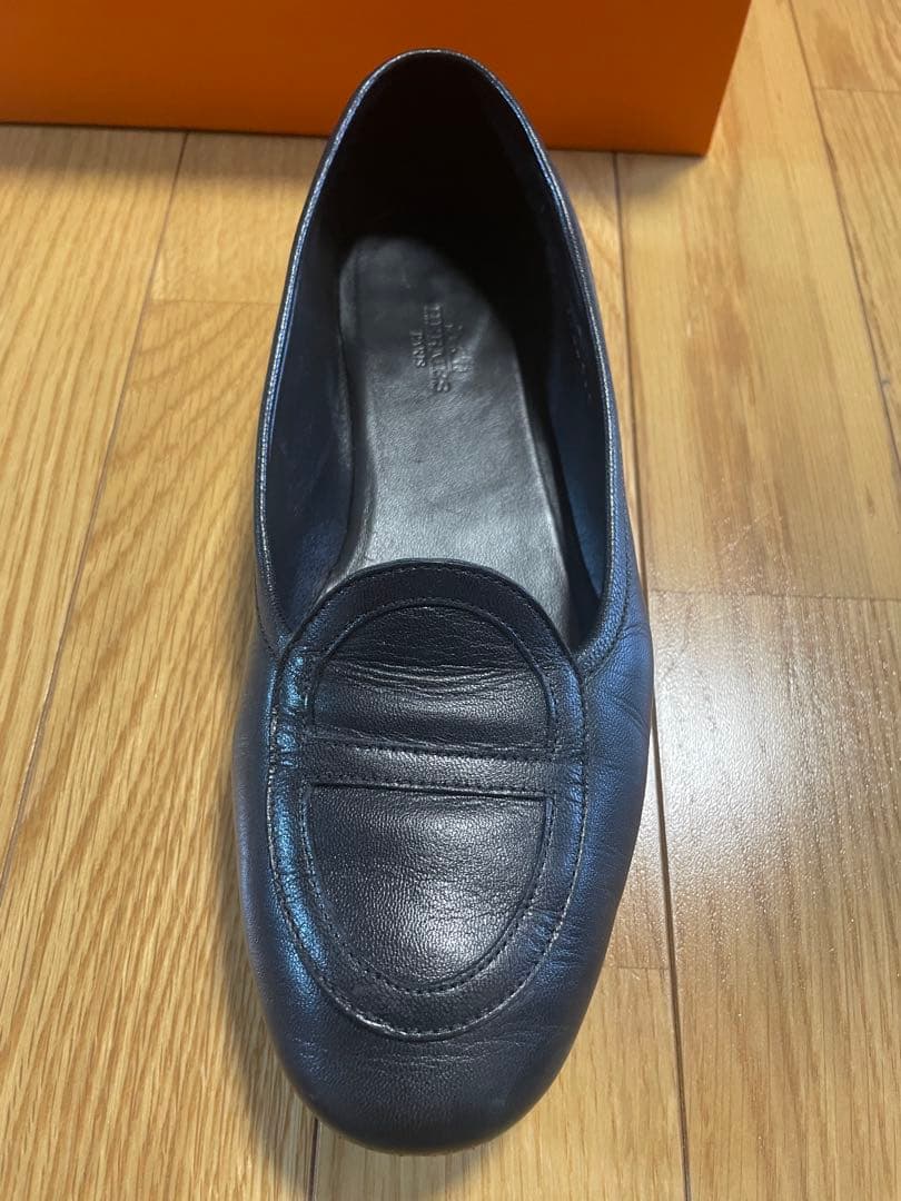 HERMES モカシン　ジュリア　38 黒