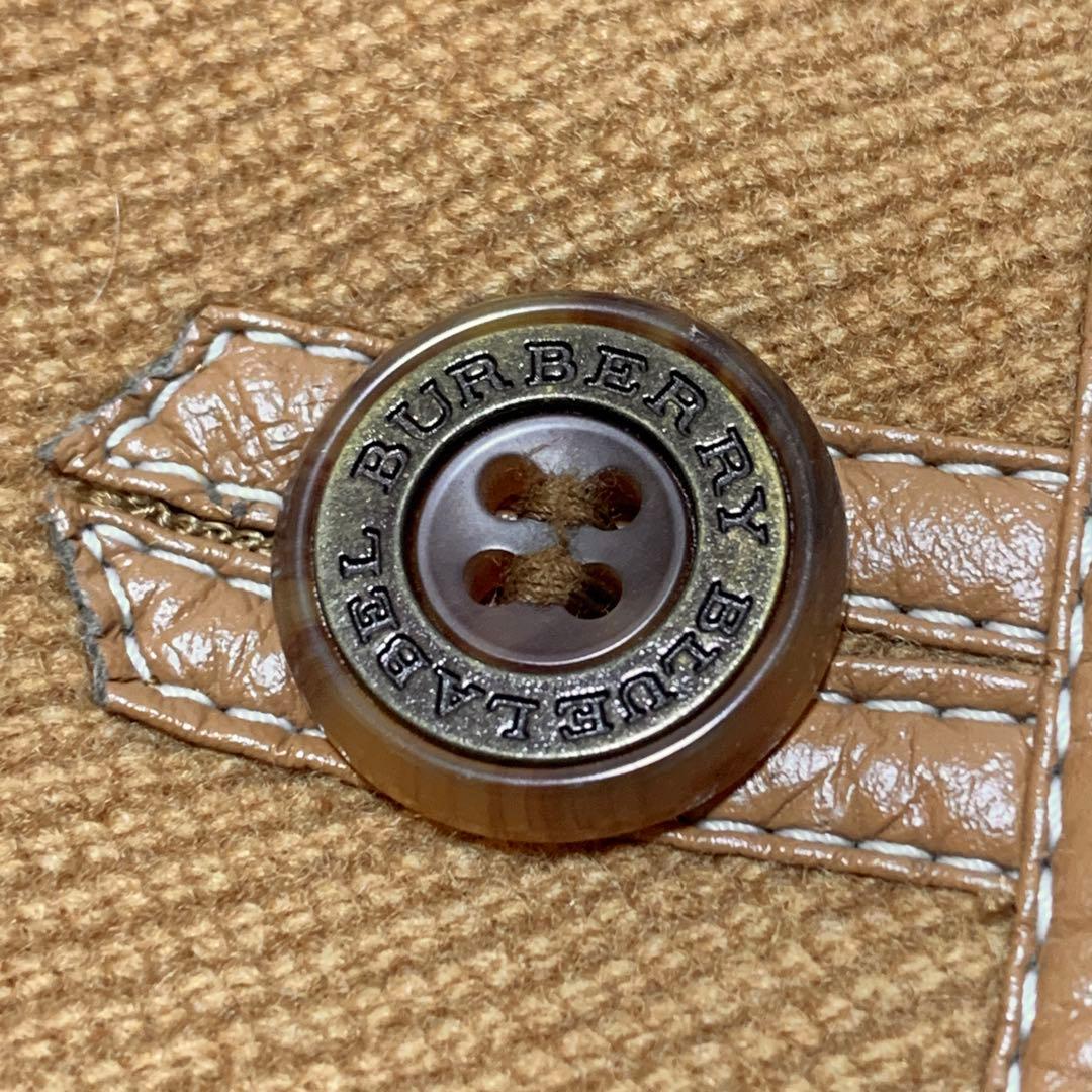 バーバリーブルーレーベル ピーコート ノバチェック キャメル ファー 38