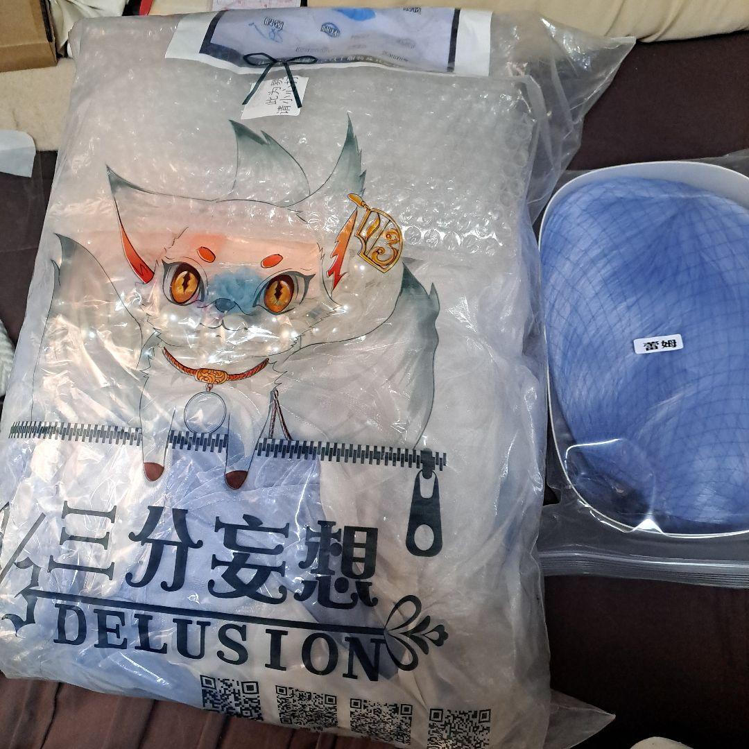 (未着用/三分妄想)リゼロ♥レム♥クリスタルドレス♥コスプレ衣装♥ウィッグ♥