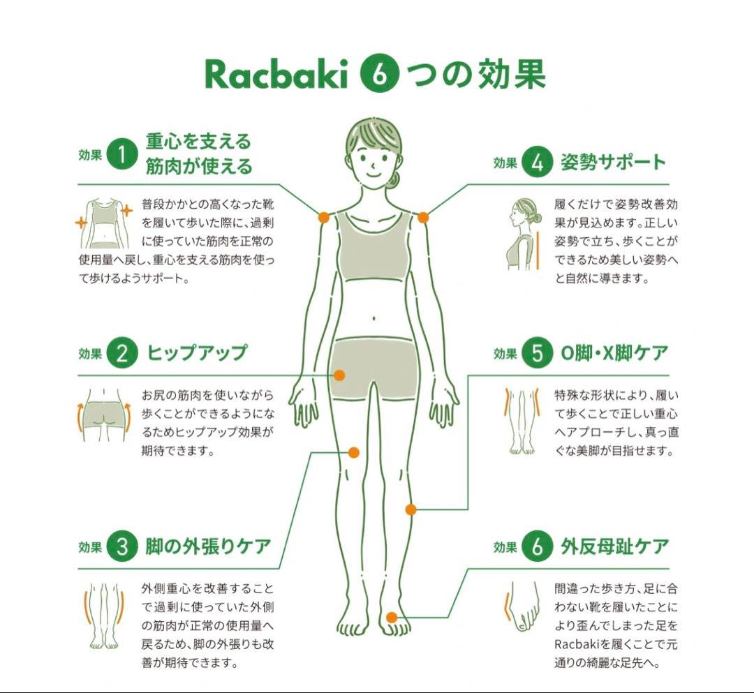 Racbaki イージーサンダル ブラック レディースM