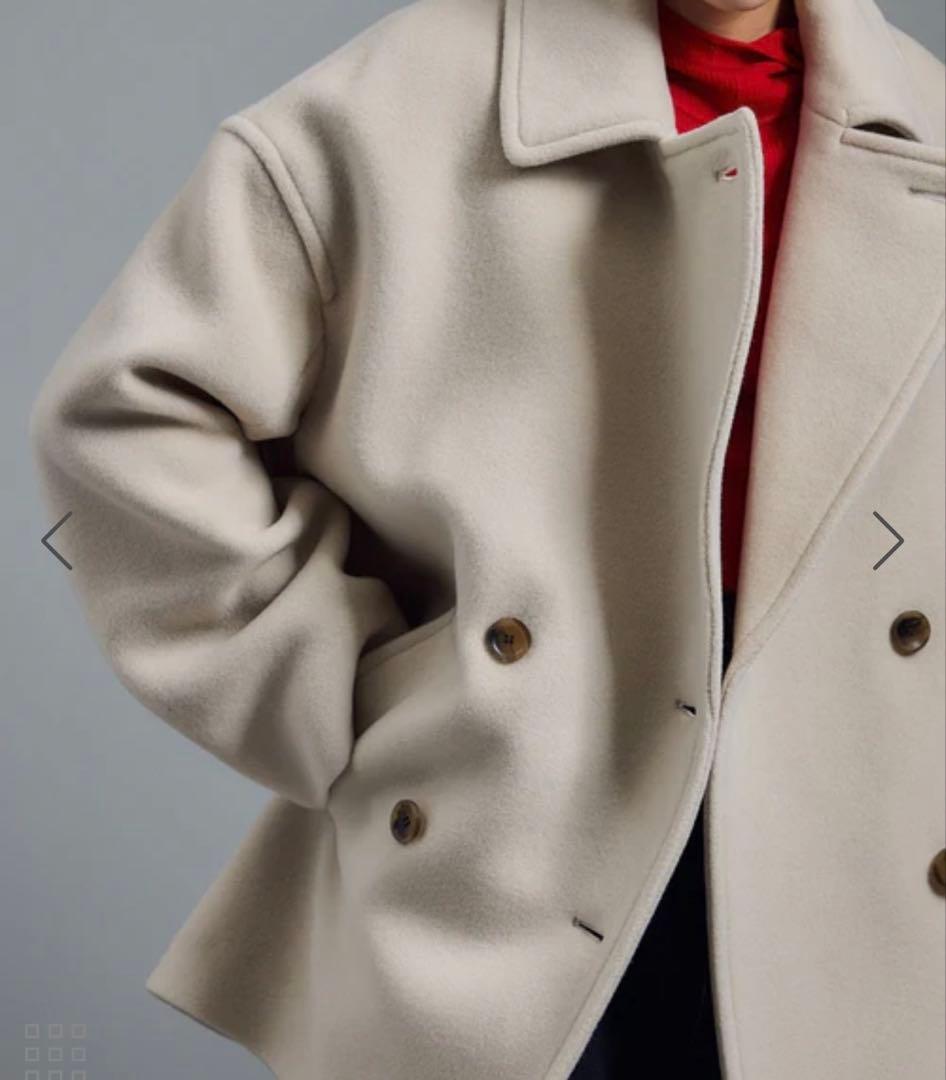 新品未使用品☆ サロンアダム エロペ　新作！ウールPコート　オフホワイト