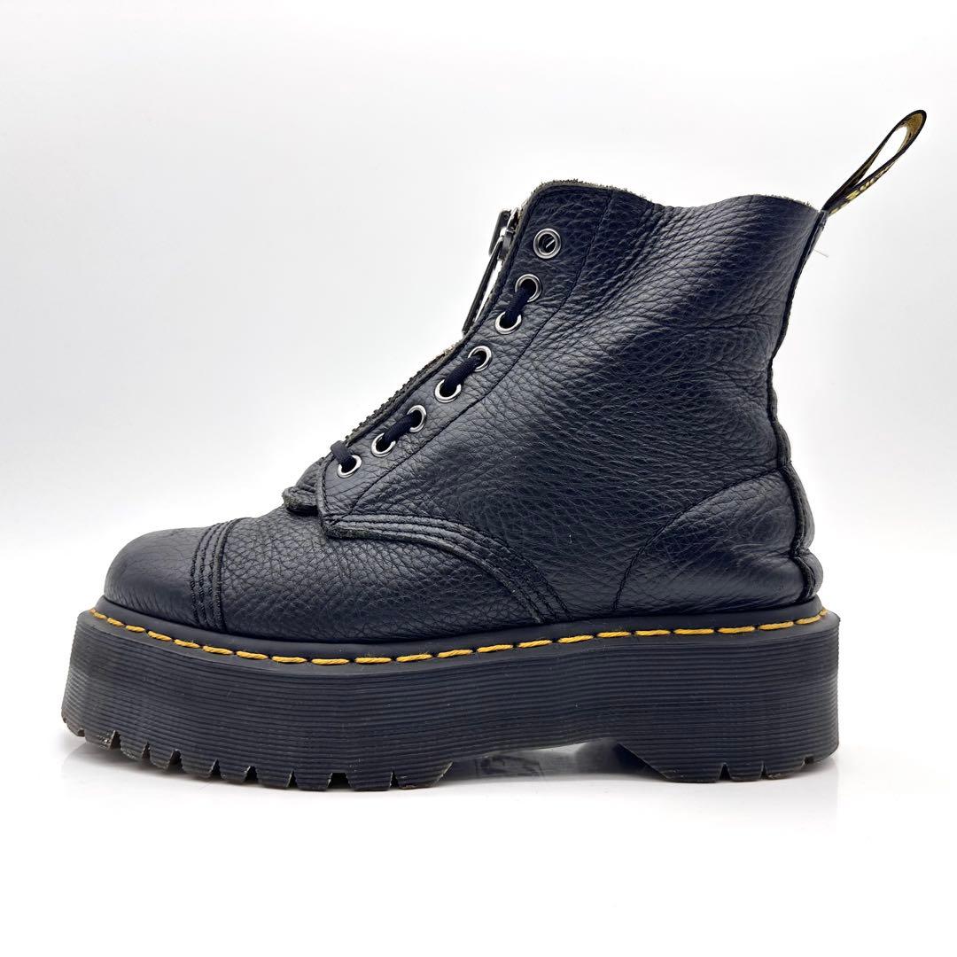 ドクターマーチン シンクレア シボ ブラック フロントジップ ダブルソール 厚底