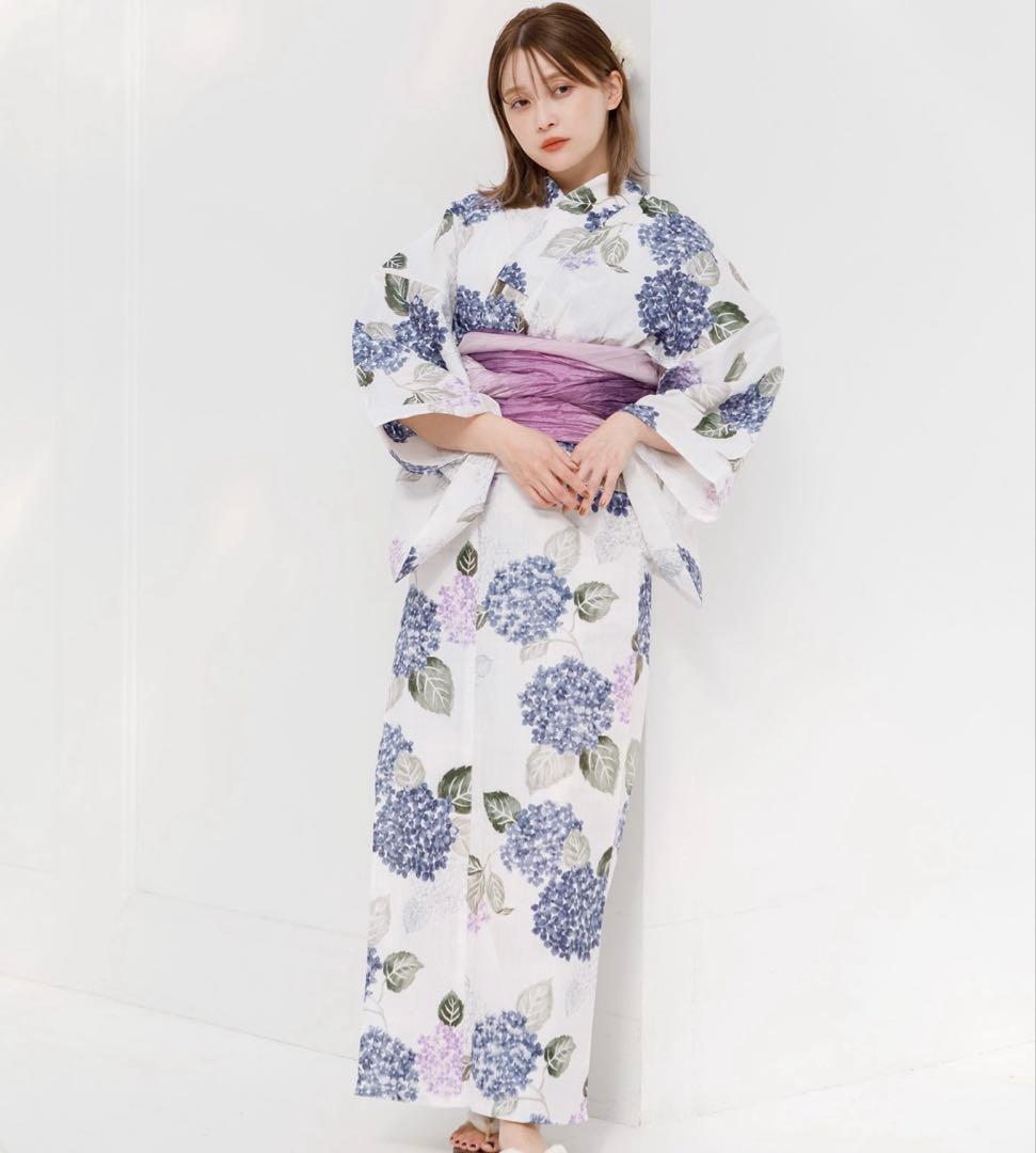 Dita ディータ　紫陽花柄 浴衣・帯セット