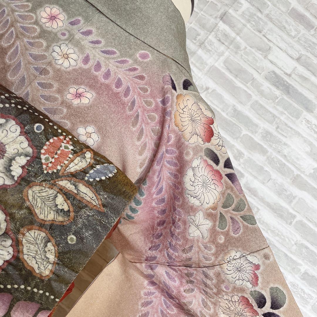訪問着　フルセット　辻ヶ花　銀通し　落款　着物　H8