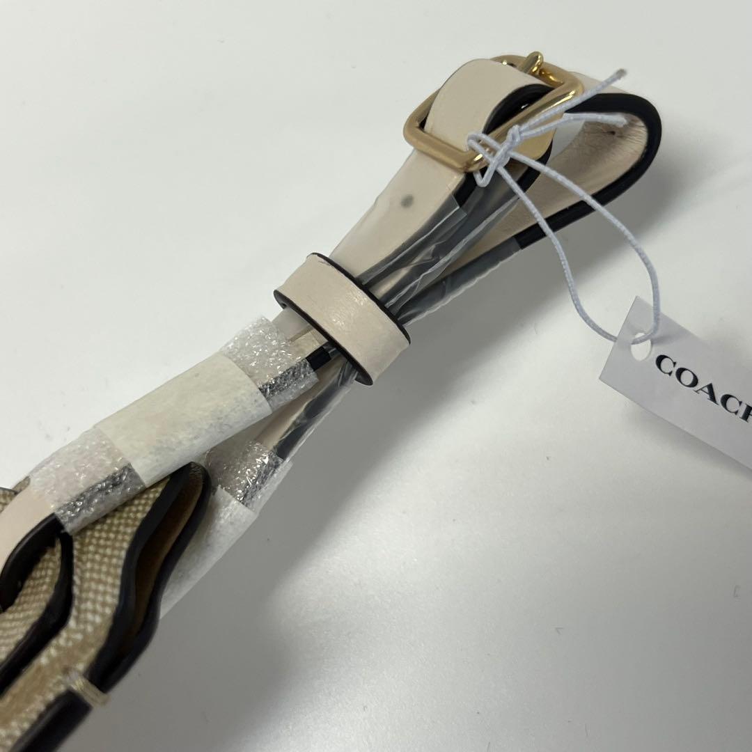 COACH ネームタグ シグネチャー ラゲッジタグ ライトカーキ×チョーク
