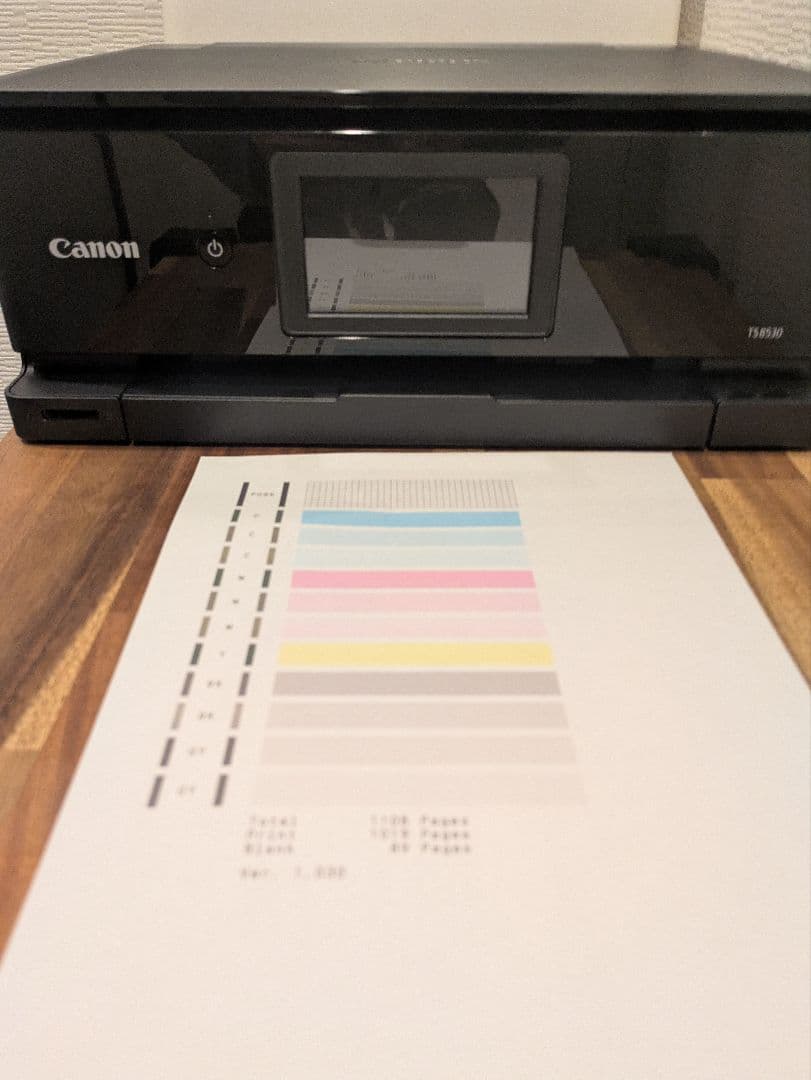 Canon PIXUS TS 8530 印刷枚数 1110枚 N8040