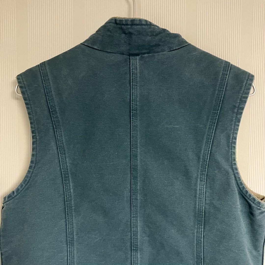90s Carhartt カーハート　ダックベスト 裏ボア　フェードブルー