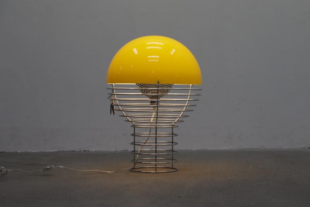 未使用 正規品 ヴェルナー パントン ワイヤーランプ 北欧 照明 イエロー