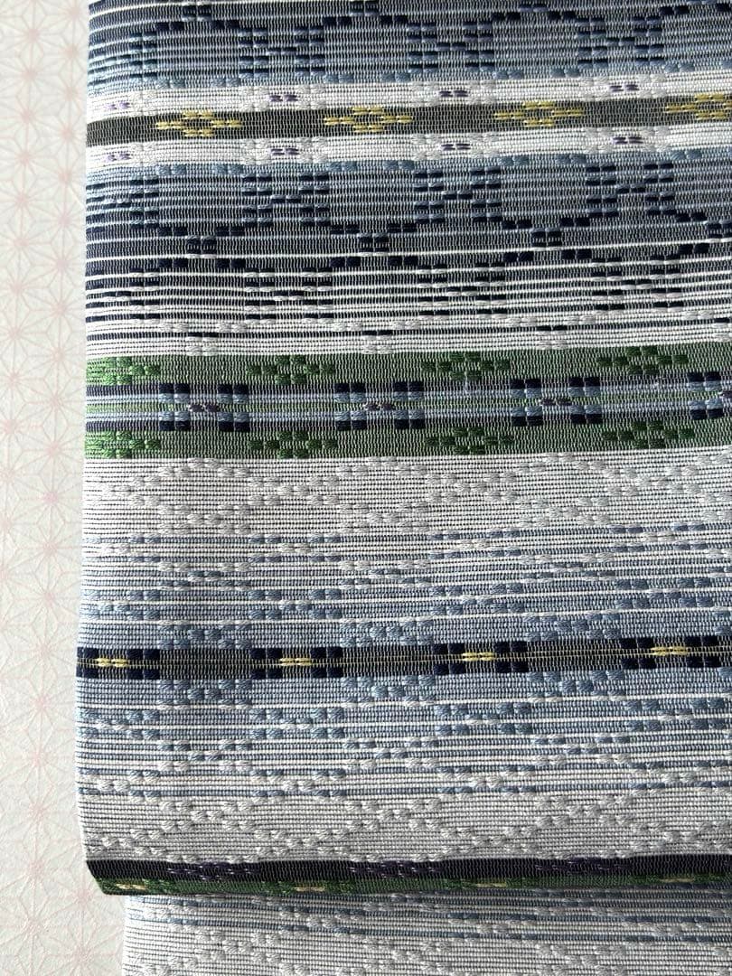 OB86京都西陣織　九寸名古屋帯花織　　全通　新品　お仕立て上がり