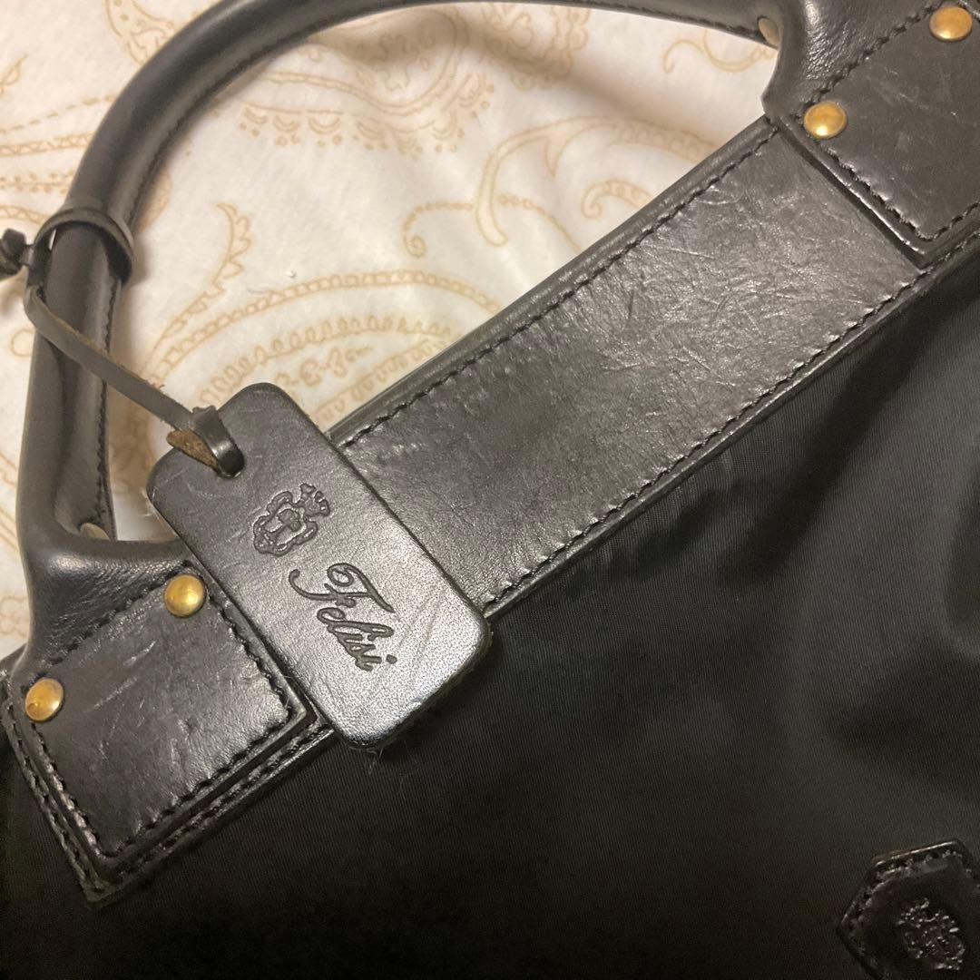 【状態良好】 Felisi フェリージ　ナイロン×レザー　バッグ1993 黒