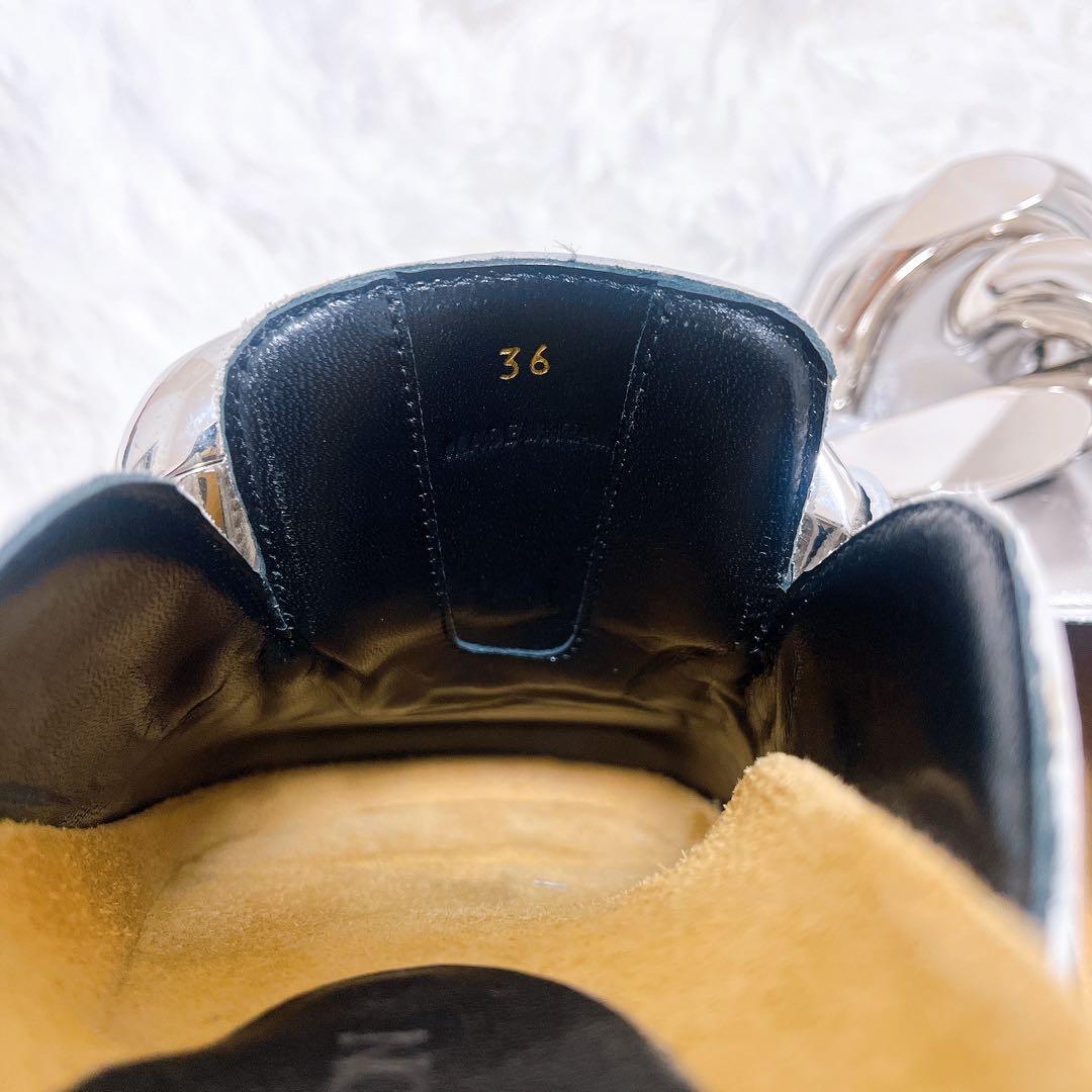 [美品]JW ANDERSON チェーンバックレスレザーローファー 36