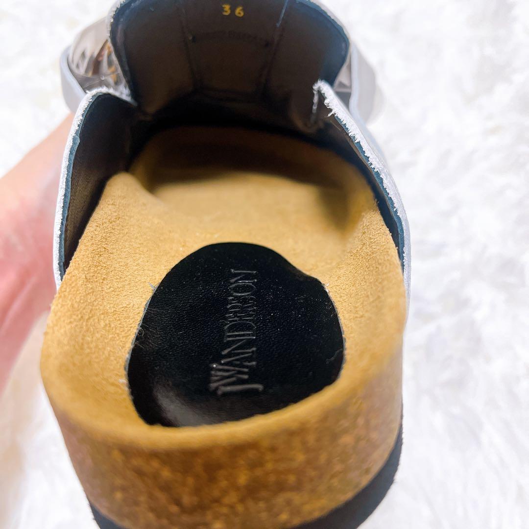 [美品]JW ANDERSON チェーンバックレスレザーローファー 36