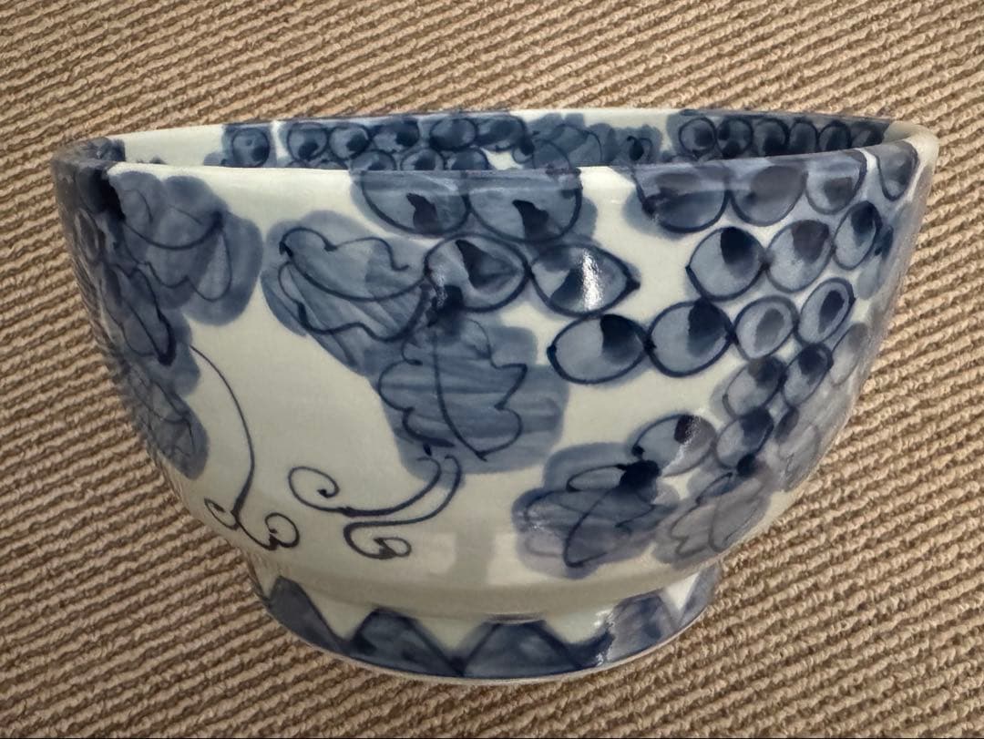 北大路　魯山人 写し 染付葡萄文 大鉢 京都・馬場京泉