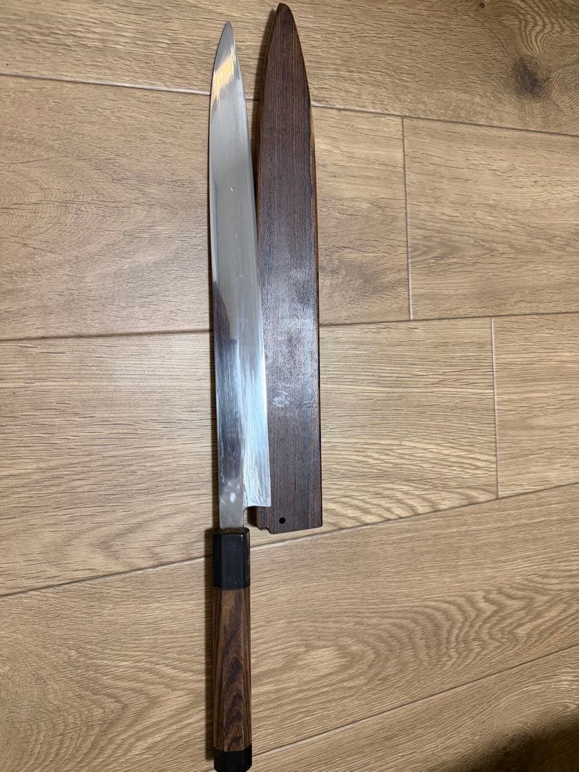 柳刃　銀三　本焼き　黒檀