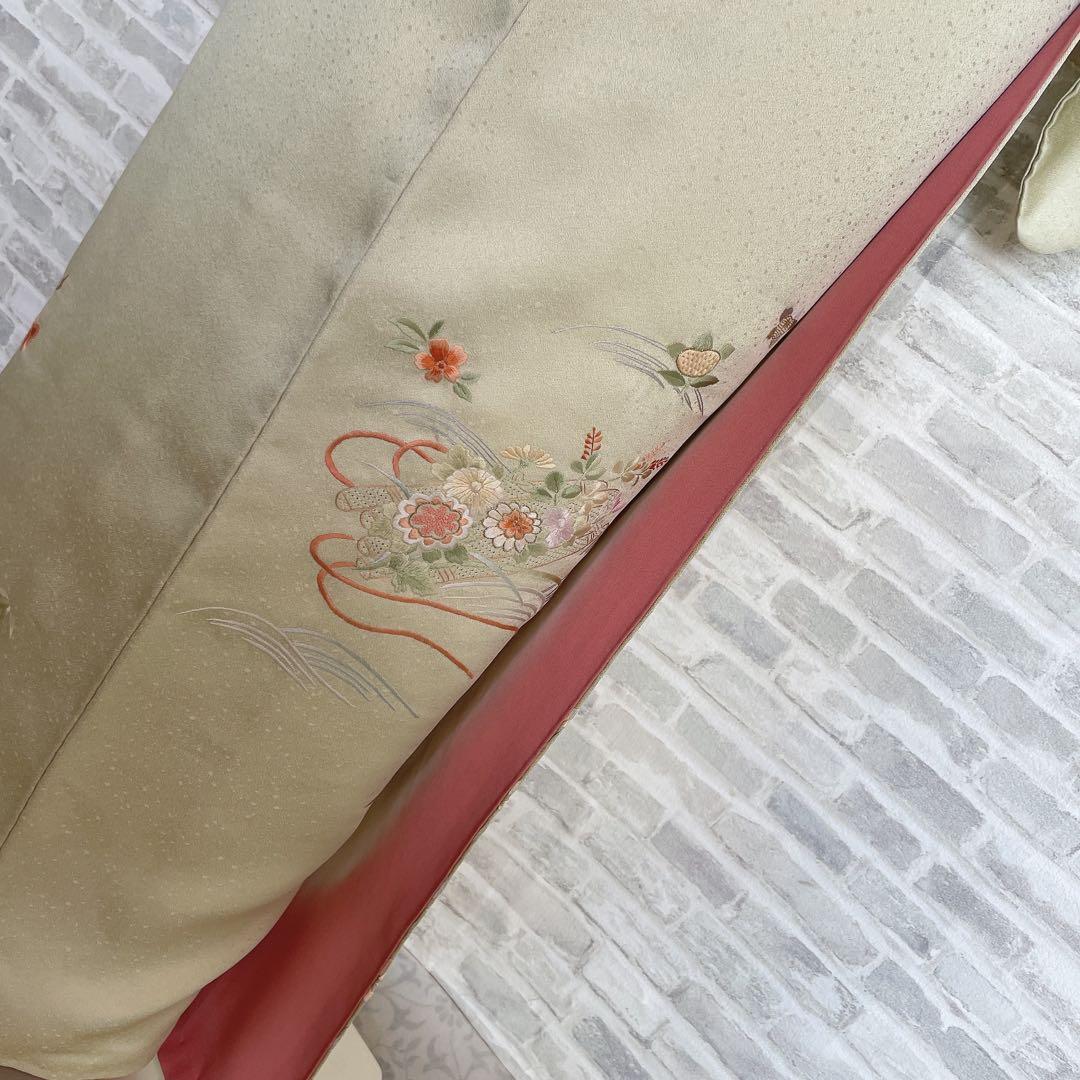 訪問着　フルセット　花筏　相良　汕頭　手刺繍　着物　入学式　卒業式　I7