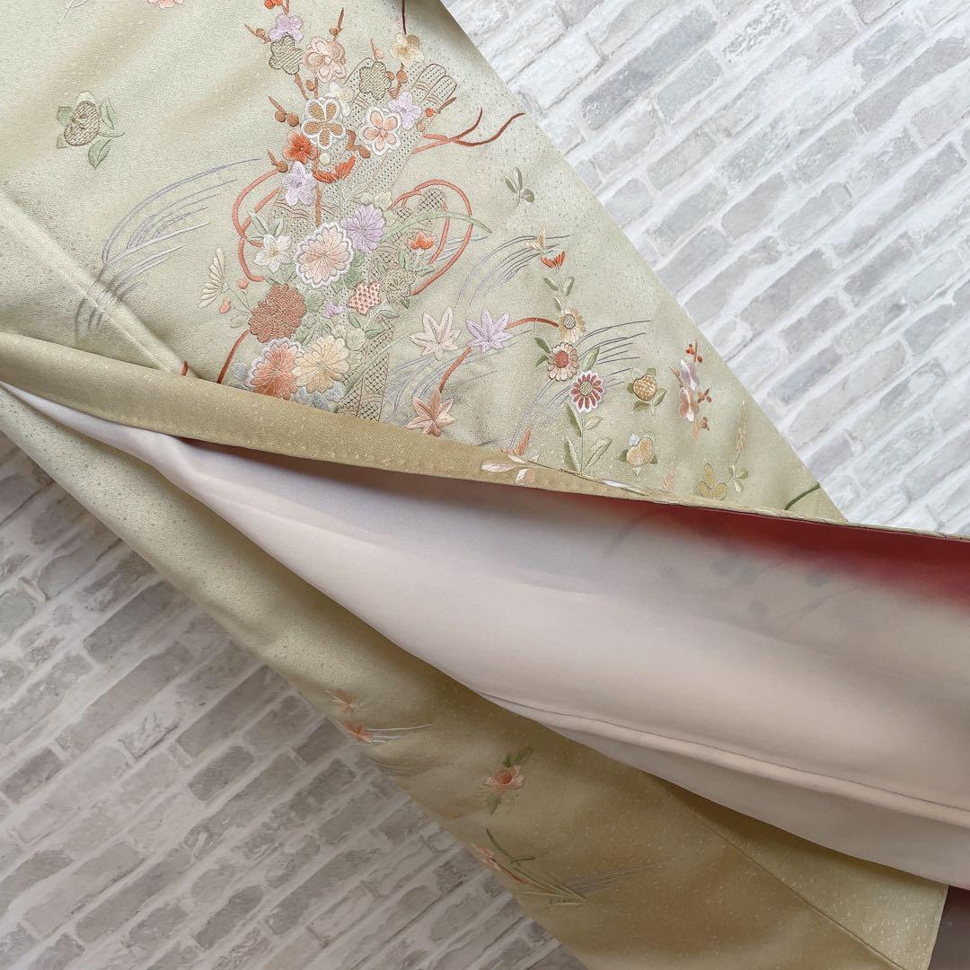 訪問着　フルセット　花筏　相良　汕頭　手刺繍　着物　入学式　卒業式　I7