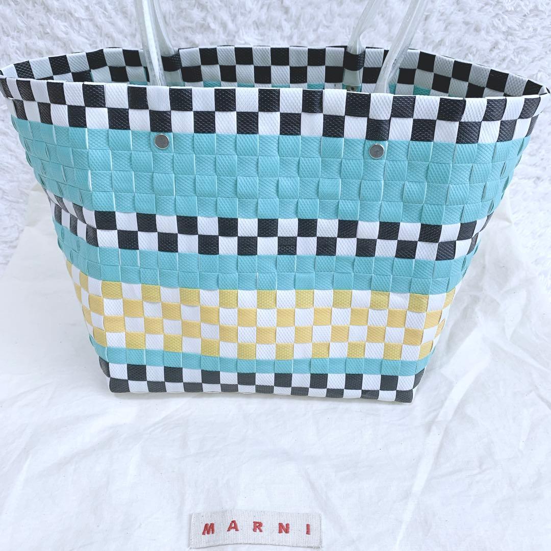 【AIKO】 MARNI フラワーマーケット 編み込み かごバッグ