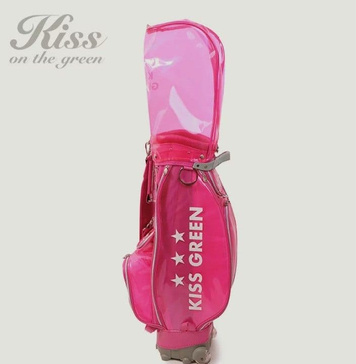 ゴルフバック　可愛い　ハートネームプレート