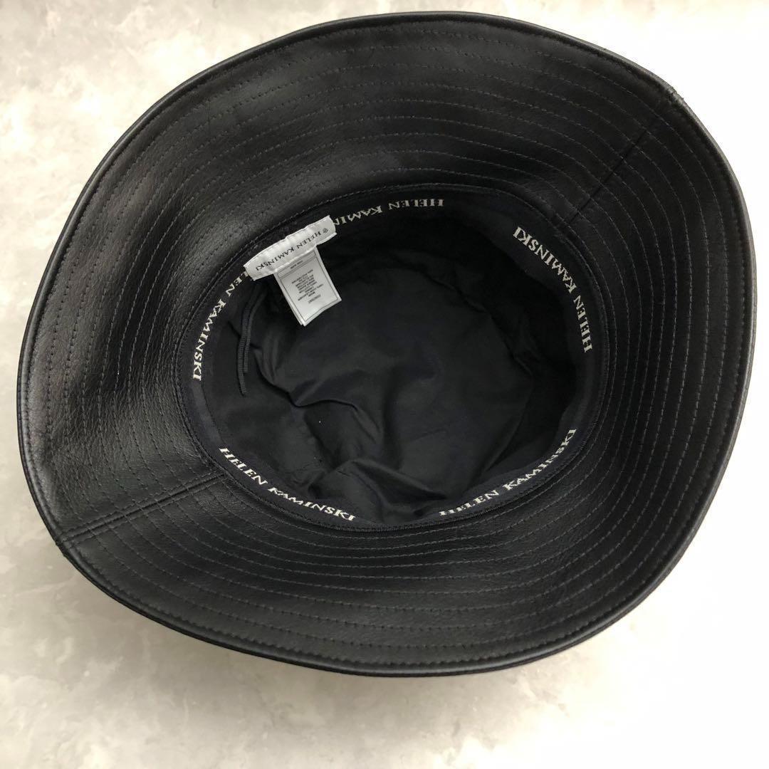 ★極美品★ヘレンカミンスキー レザーバケットハット メタルチャーム ロゴ