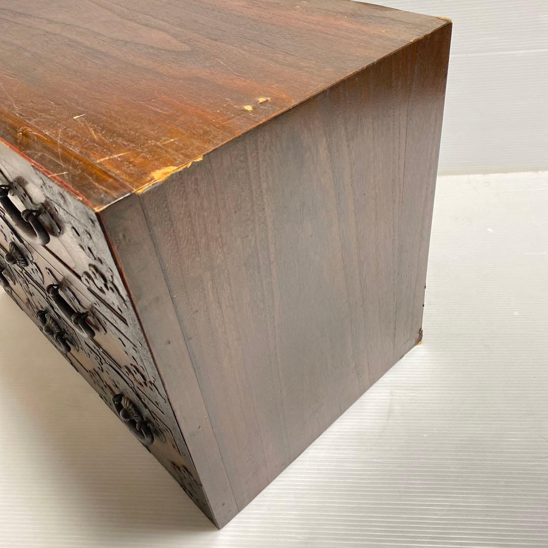 木製箪笥 5引き出し 時代家具 和風 レトロアンティーク 金具付き 収納 和家具