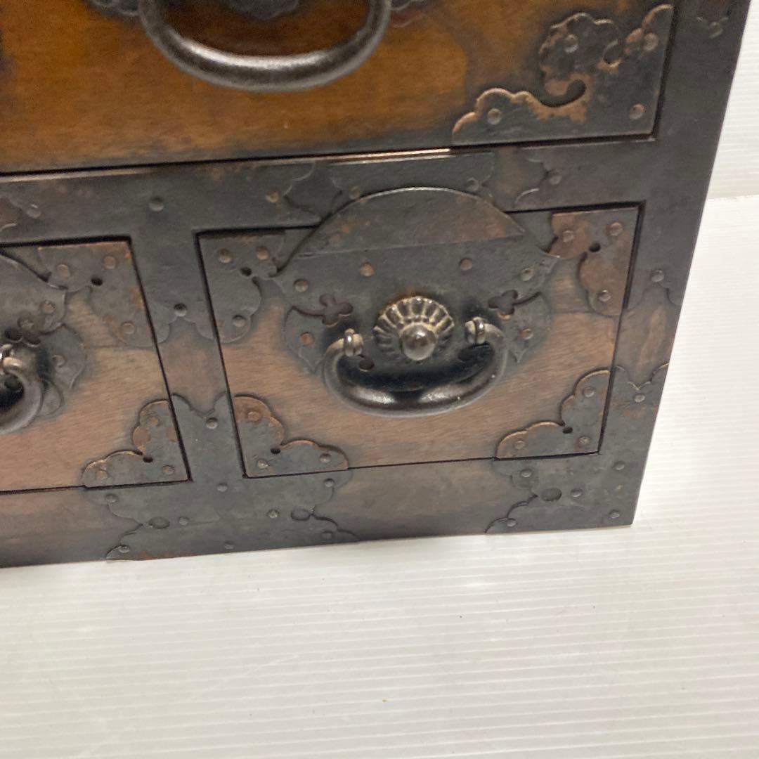 木製箪笥 5引き出し 時代家具 和風 レトロアンティーク 金具付き 収納 和家具
