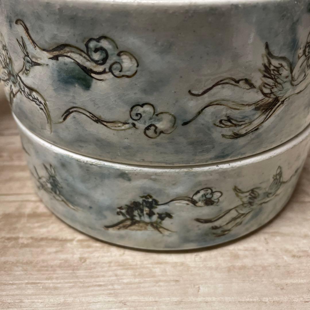 松本郁美　貫入色絵二段重箱（女人神）蓋物